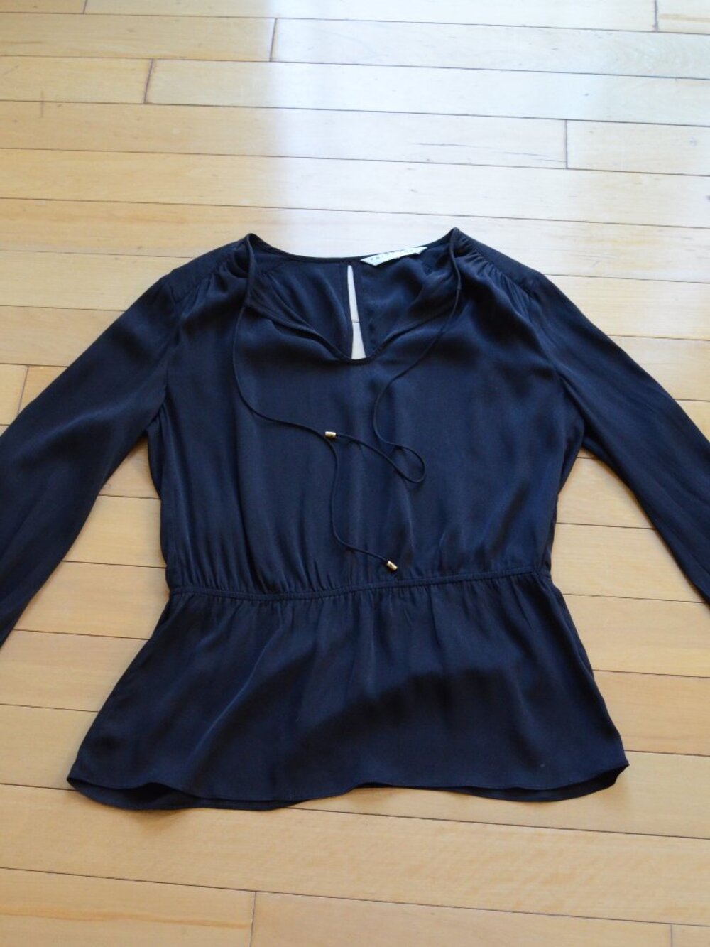 Trina Turk Long Sleeve Silk Top Blouse Size XS/S